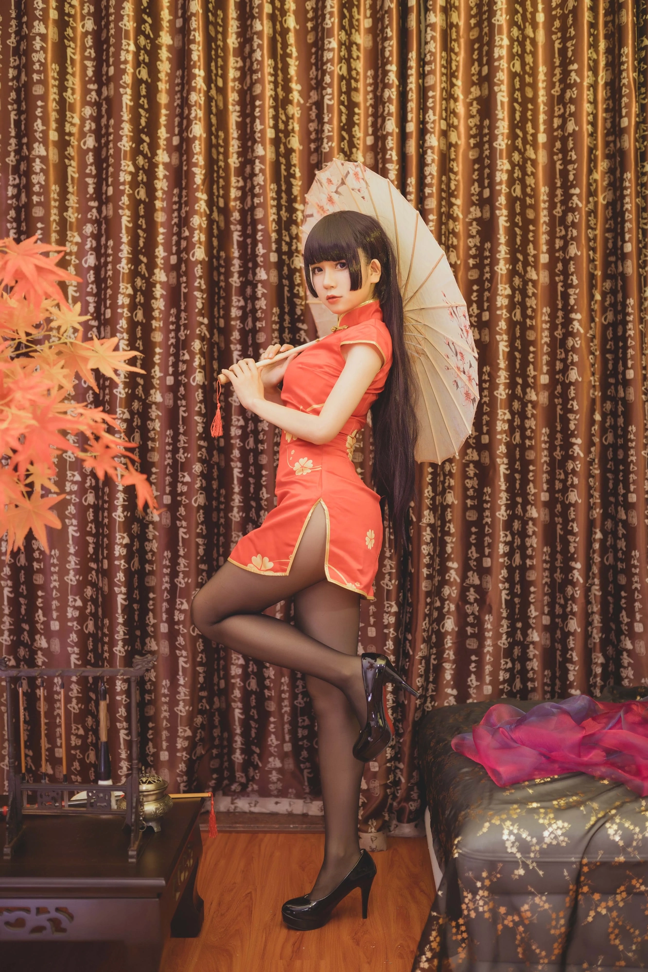 cos_白金Saki_NO.002-&Yoko宅夏-时崎狂三旗袍-008