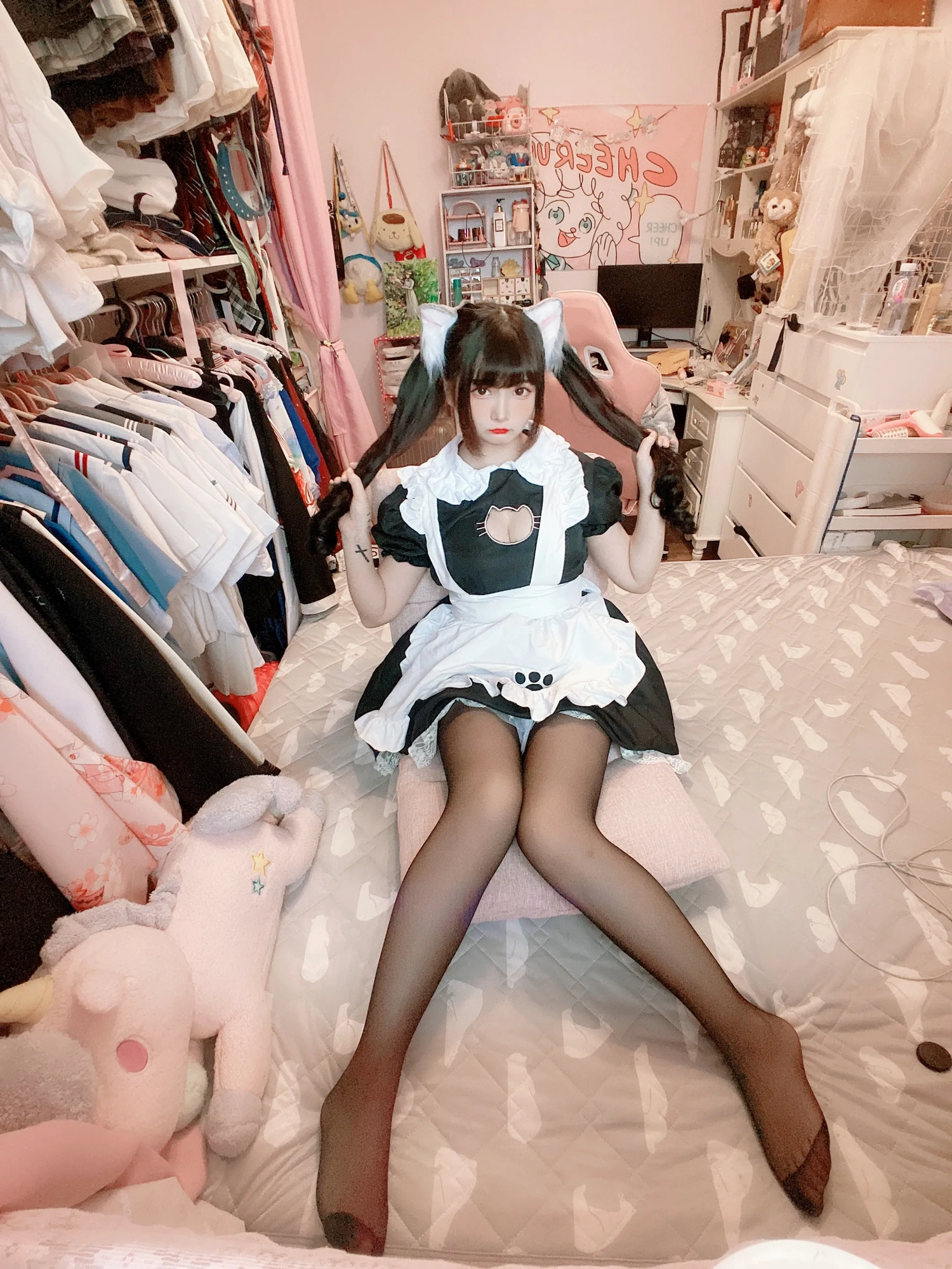 cos_古川_NO.061-黑丝开胸-猫耳女仆-IMG_3025