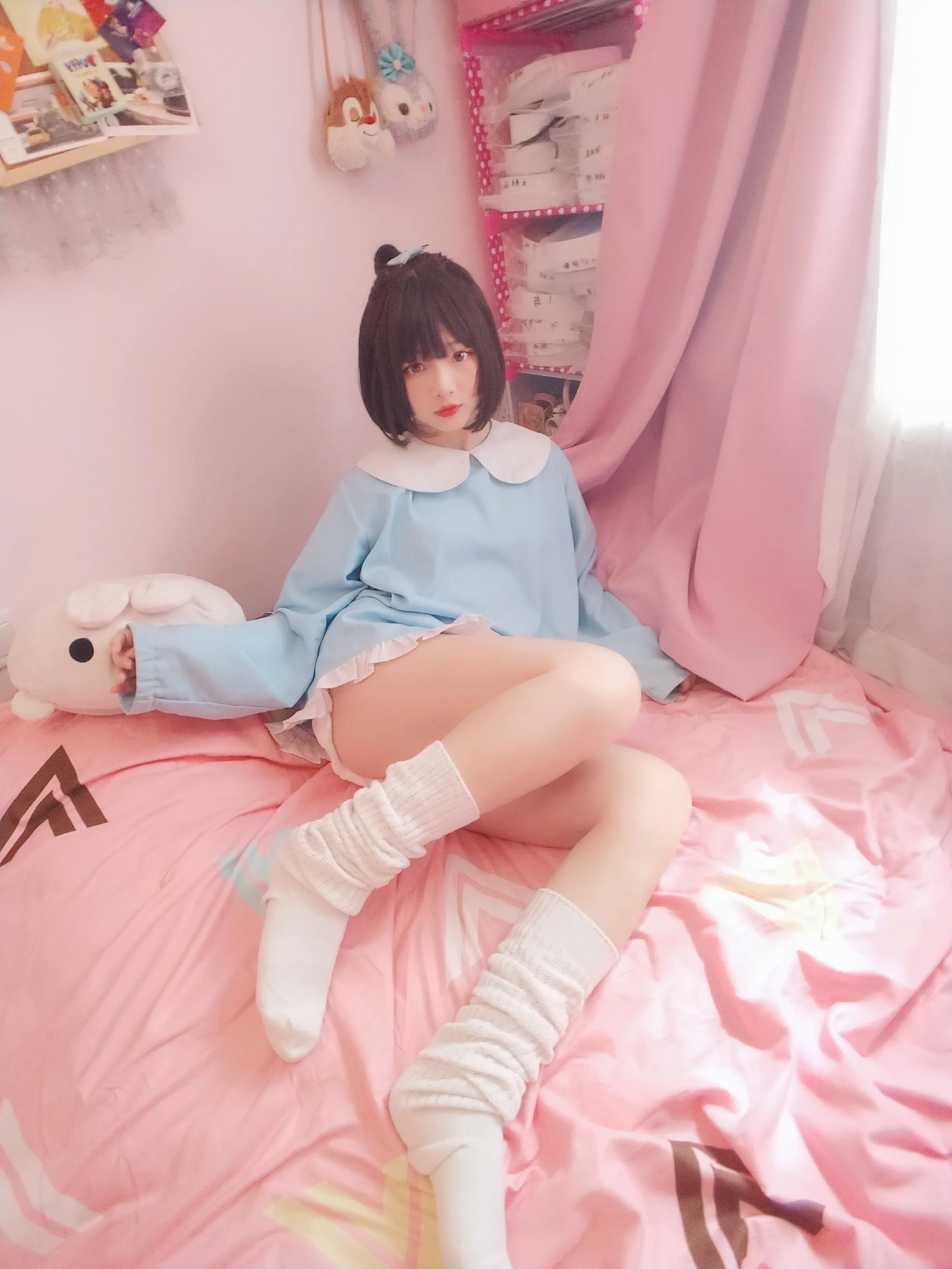 cos_古川_NO.062-淡蓝衣白袜果足-淡蓝衣白袜果足（23）