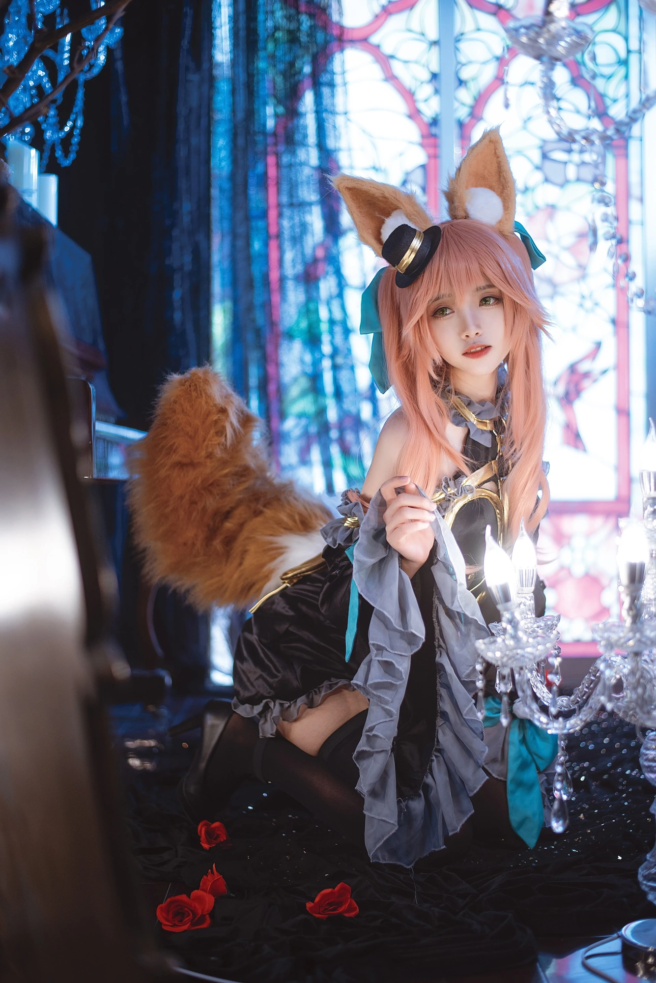 cos_大大卷卷小卷_NO.007-玉藻前-漆黑の魔术服05