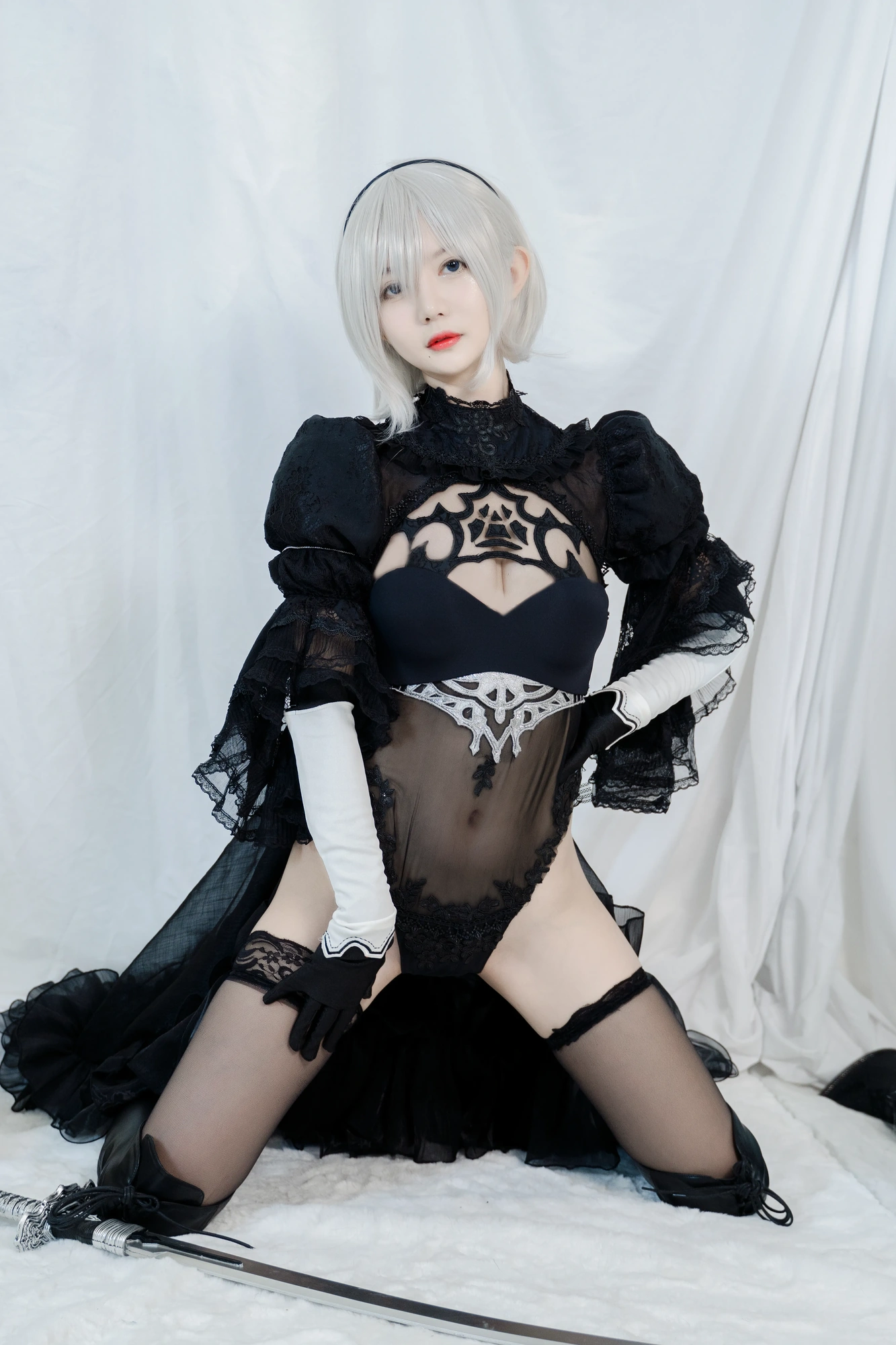cos_51酱_NO.003-2B黑婚纱-11