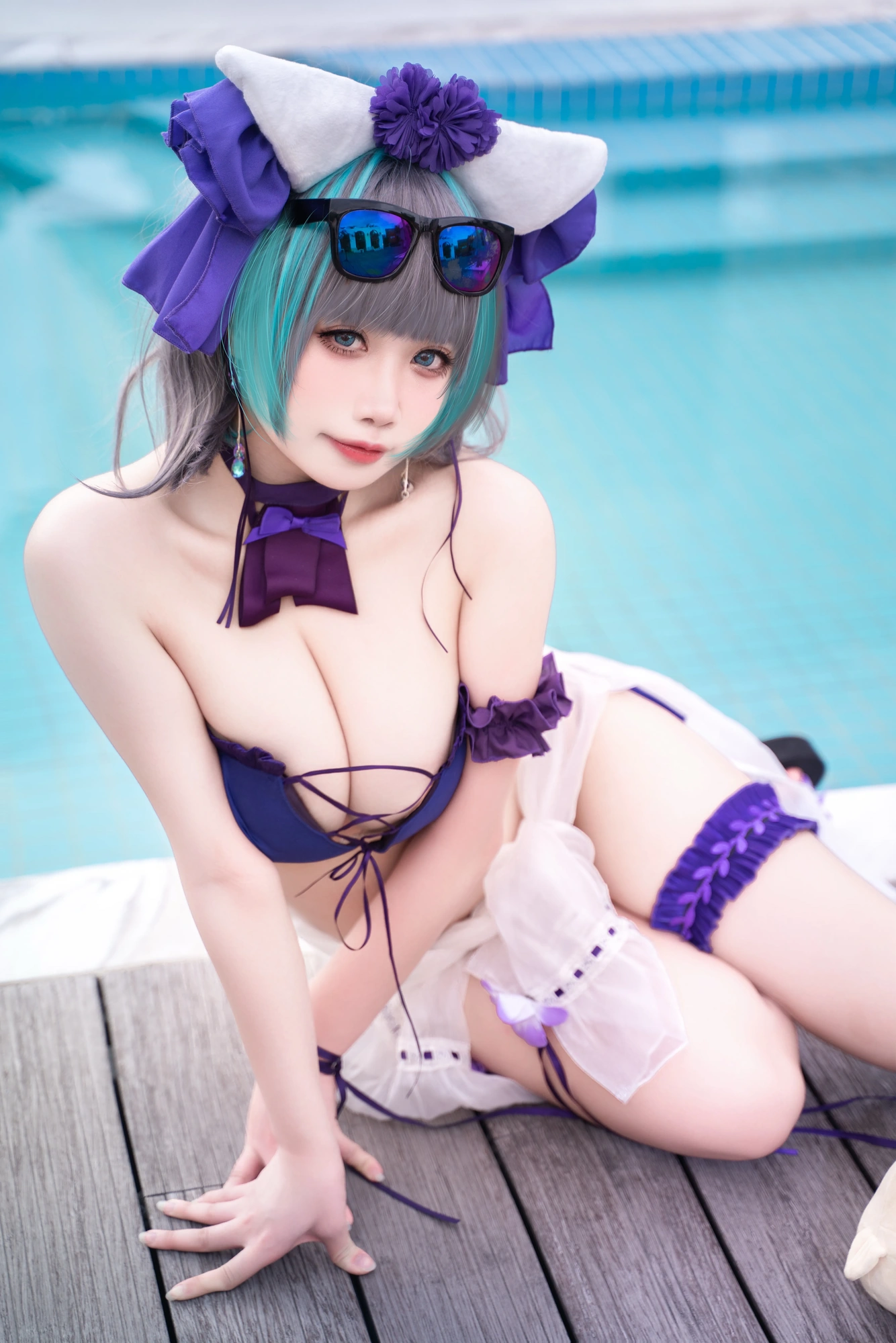 cos_贞子蜜桃_NO.017-碧蓝航线-柴郡泳装011