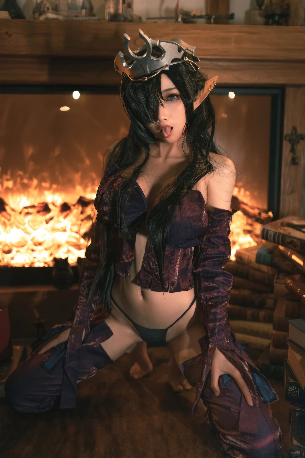 cos_杏仁曲奇_NO.012-黑兽-精灵女王-(50)