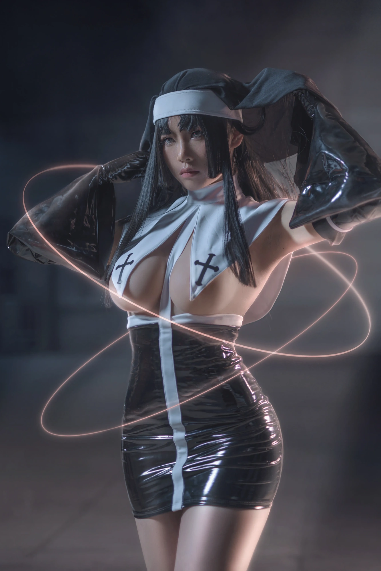 cos_Uki雨季_NO.003-修女黑胶衣-1