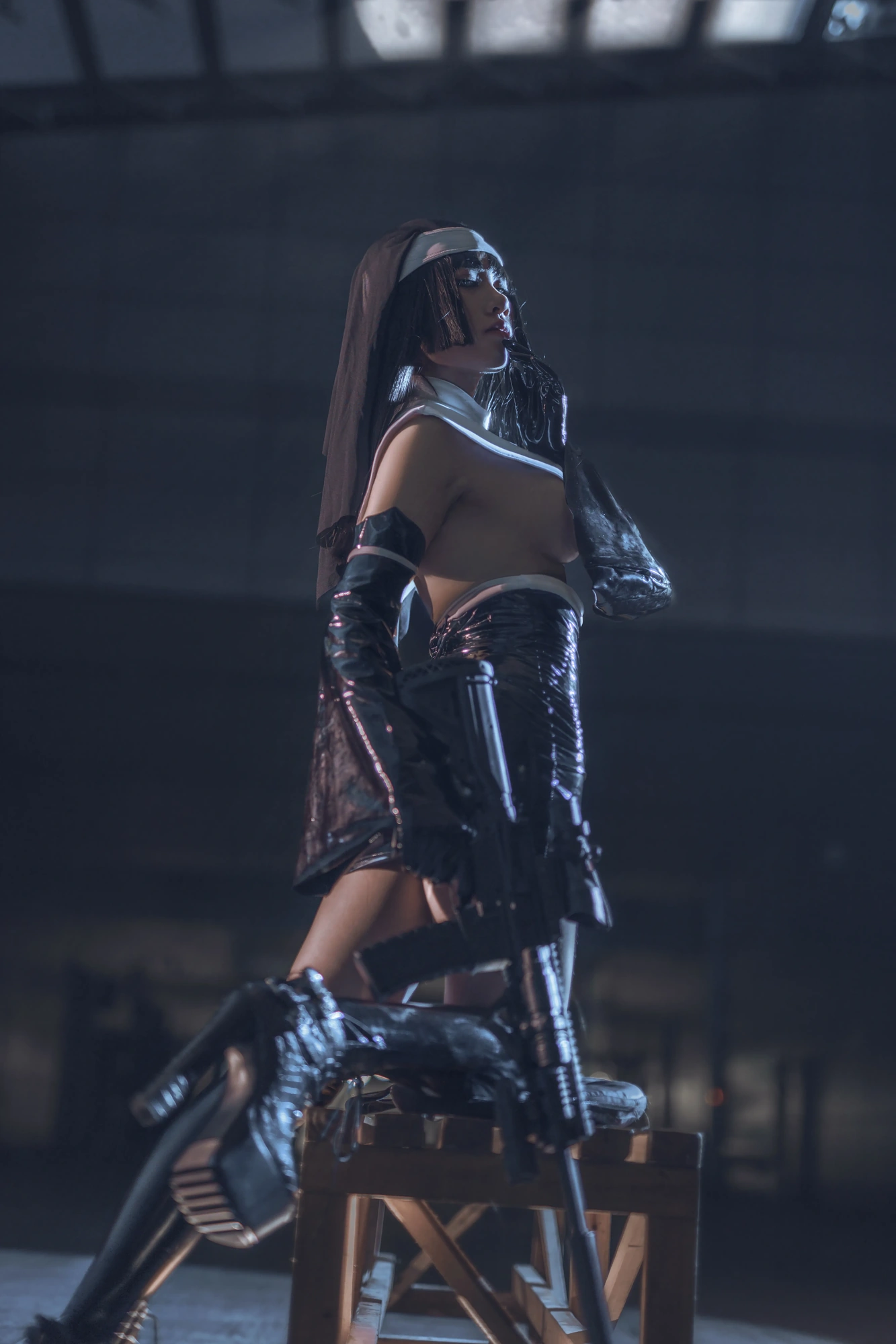 cos_Uki雨季_NO.003-修女黑胶衣-2