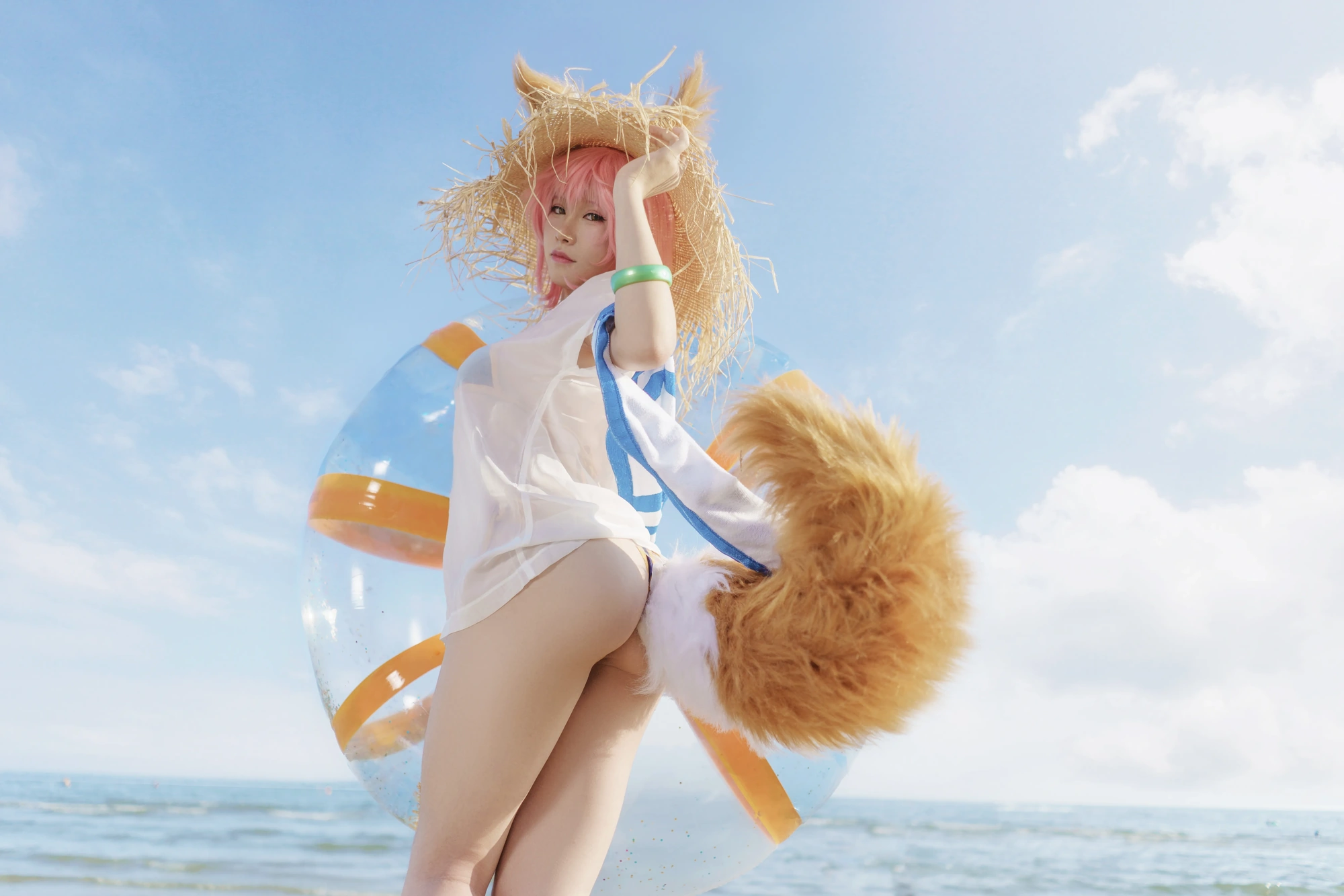 cos_Uki雨季_NO.004-玉藻前海边泳装-1