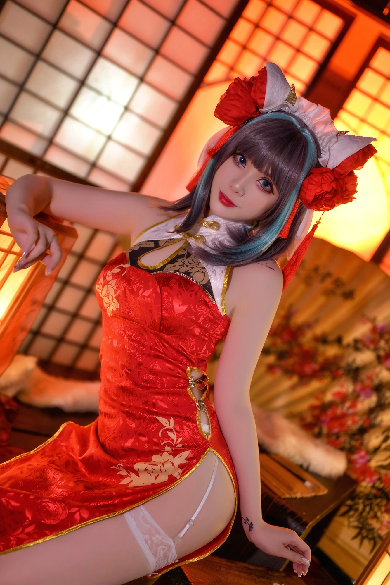 cos_Zyra秋_NO.008-碧蓝航线-柴郡-红旗袍-012